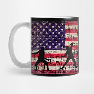 Fencing Distressed American Flag Mug